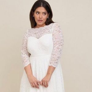 Torrid Ever After collection Tea-Length Lace and Tulle Wedding Dress